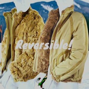Vtg 70's‎ Rabbit Fur And Canvas Women's S Bomber Jacket Mademoiselle